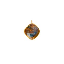 Colgante Plata Dorada Mujer CHM0014DOLAXX Piedras Minerales Labradorita Cuadradas