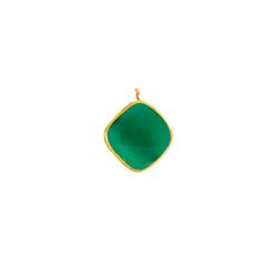 Colgante Plata Dorada Mujer CHM0014DOOVXX Piedras Minerales Onix Verde Cuadradas