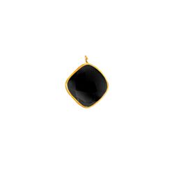Colgante Plata Dorada Mujer CHM0014DOOXXX Piedras Minerales Onix Negro Cuadradas