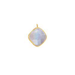 Colgante Plata Dorada Mujer CHM0014DOPLXX Piedras Minerales Piedra Luna Cuadradas