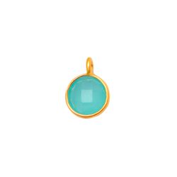 Colgante Plata Dorada Mujer CHM0020DOCB Piedra Mineral Calcedonia Azul