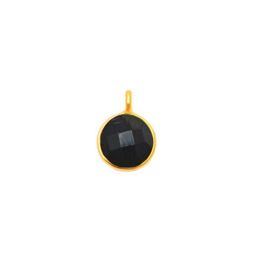 Colgante Plata Dorada Mujer CHM0020DOOX Piedra Mineral Onix Negro