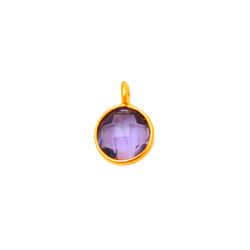Colgante Plata Dorada Mujer CHM0021DOAM Piedra Mineral Amatista