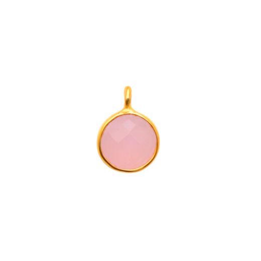 Colgante Plata Dorada Mujer CHM0021DOCR Piedra Mineral Cuarzo Rosa