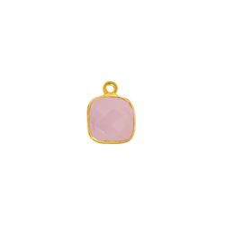 Colgante Plata Dorada Mujer CHM0022DOCR Piedras Minerales Cuarzo Rosa