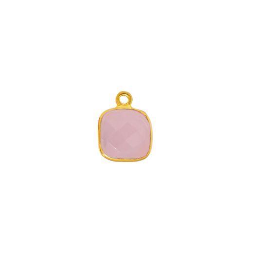 Colgante Plata Dorada Mujer CHM0022DOCR Piedras Minerales Cuarzo Rosa