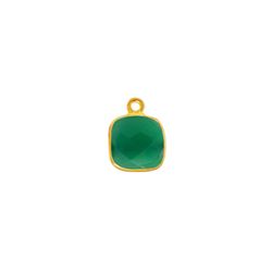 Colgante Plata Dorada Mujer CHM0022DOOV Piedras Minerales Onix Verde