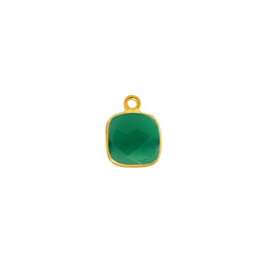 Colgante Plata Dorada Mujer CHM0022DOOV Piedras Minerales Onix Verde