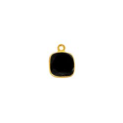 Colgante Plata Dorada Mujer CHM0022DOOX Piedras Minerales Onix Negra