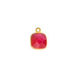Colgante Plata Dorada Mujer CHM0022DORU Piedras Minerales Rubí
