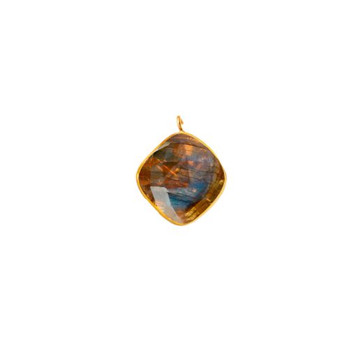 Colgante Plata Dorada Mujer CHM0023DOLA Piedra Mineral Labradorita