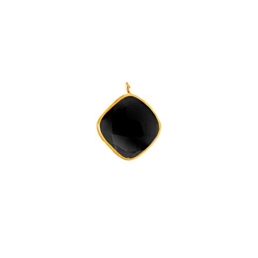 Colgante Plata Dorada Mujer CHM0023DOOX Piedra Mineral Onix Negro