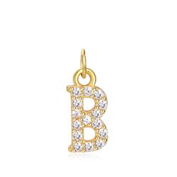 Colgante Plata Dorada Mujer CHZ0035DOCZB Letra B Circonitas