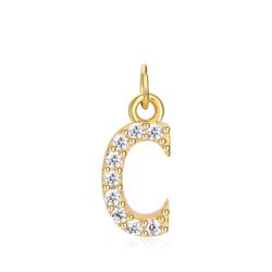 Colgante Plata Dorada Mujer CHZ0035DOCZC Letra C Circonitas