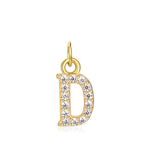 Colgante Plata Dorada Mujer CHZ0035DOCZD Letra D Circonitas