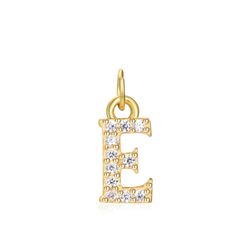 Colgante Plata Dorada Mujer CHZ0035DOCZE Letra E Circonitas