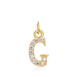 Colgante Plata Dorada Mujer CHZ0035DOCZG Letra G Circonitas
