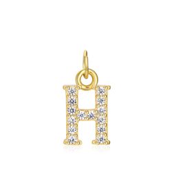 Colgante Plata Dorada Mujer CHZ0035DOCZH Letra H Circonitas