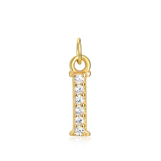 Colgante Plata Dorada Mujer CHZ0035DOCZI Letra I Circonitas