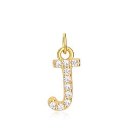 Colgante Plata Dorada Mujer CHZ0035DOCZJ Letra J Circonitas