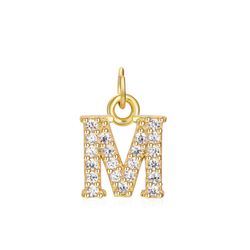Colgante Plata Dorada Mujer CHZ0035DOCZM Letra M Circonitas