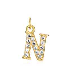 Colgante Plata Dorada Mujer CHZ0035DOCZN Letra N Circonitas