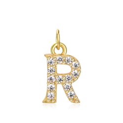 Colgante Plata Dorada Mujer CHZ0035DOCZR Letra R Circonitas