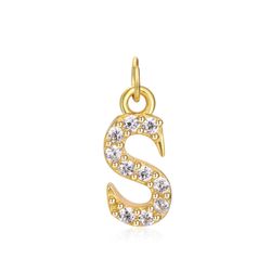 Colgante Plata Dorada Mujer CHZ0035DOCZS Letra S Circonitas