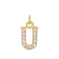 Colgante Plata Dorada Mujer CHZ0035DOCZU Letra U Circonitas