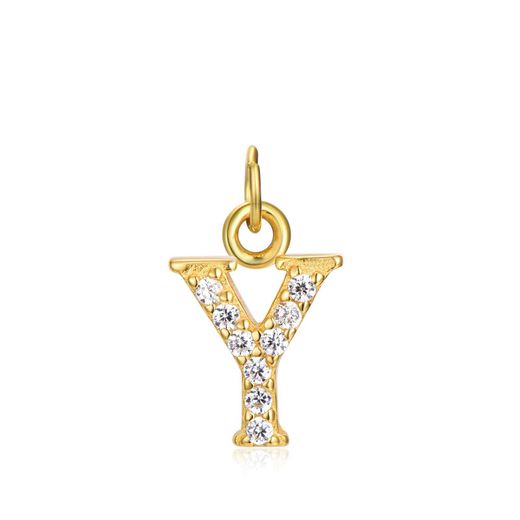 Colgante Plata Dorada Mujer CHZ0035DOCZY Letra Y Circonitas