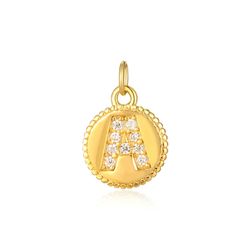 Colgante Plata Dorada Mujer CHZ0036DOCZA Letra A Circonitas