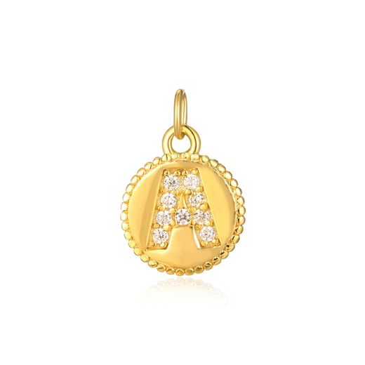 Colgante Plata Dorada Mujer CHZ0036DOCZA Letra A Circonitas