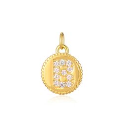 Colgante Plata Dorada Mujer CHZ0036DOCZB Letra B Circonitas
