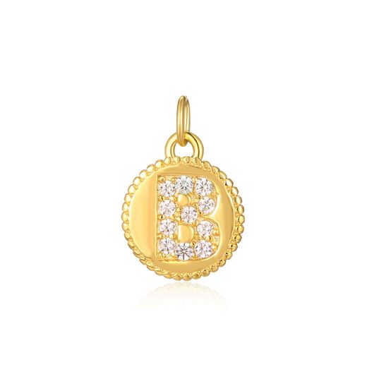 Colgante Plata Dorada Mujer CHZ0036DOCZB Letra B Circonitas