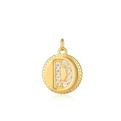 Colgante Plata Dorada Mujer CHZ0036DOCZD Letra D Circonitas