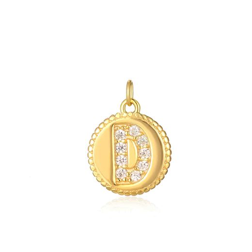 Colgante Plata Dorada Mujer CHZ0036DOCZD Letra D Circonitas