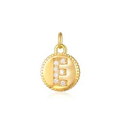 Colgante Plata Dorada Mujer CHZ0036DOCZE Letra E Circonitas