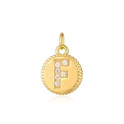 Colgante Plata Dorada Mujer CHZ0036DOCZF Letra F Circonitas