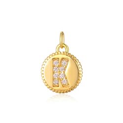 Colgante Plata Dorada Mujer CHZ0036DOCZK Letra K Circonitas