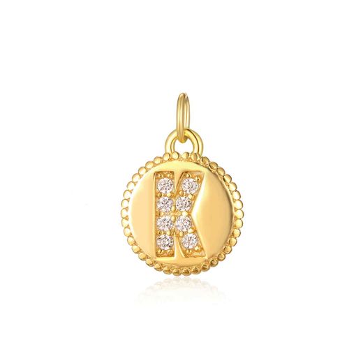 Colgante Plata Dorada Mujer CHZ0036DOCZK Letra K Circonitas