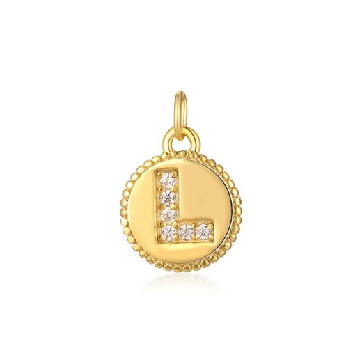 Colgante Plata Dorada Mujer CHZ0036DOCZL Letra L Circonitas