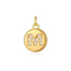 Colgante Plata Dorada Mujer CHZ0036DOCZM Letra M Circonitas