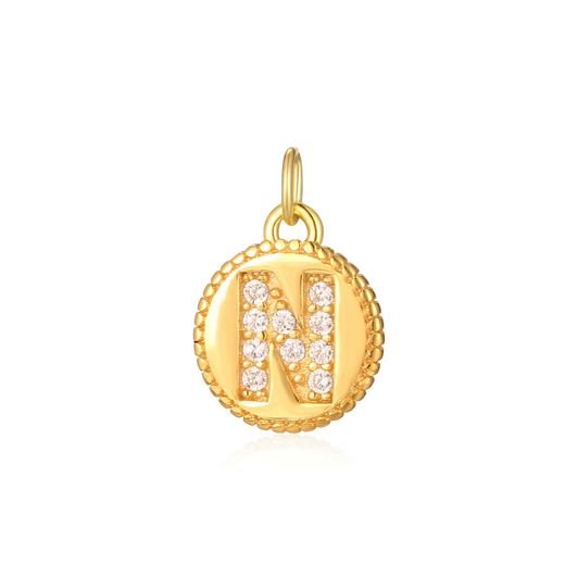 Colgante Plata Dorada Mujer CHZ0036DOCZN Letra N Circonitas