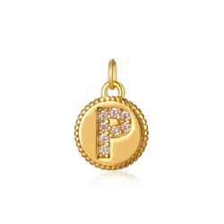 Colgante Plata Dorada Mujer CHZ0036DOCZP Letra P Circonitas