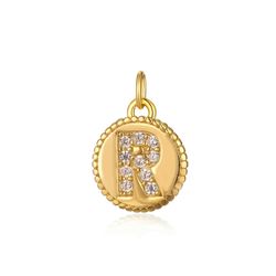 Colgante Plata Dorada Mujer CHZ0036DOCZR Letra R Circonitas