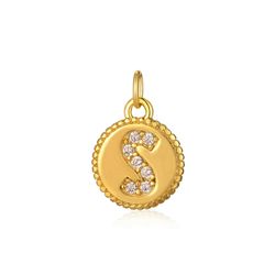 Colgante Plata Dorada Mujer CHZ0036DOCZS Letra S Circonitas