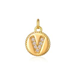 Colgante Plata Dorada Mujer CHZ0036DOCZV Letra V Circonitas
