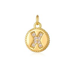 Colgante Plata Dorada Mujer CHZ0036DOCZX Letra X Circonitas