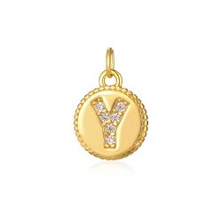 Colgante Plata Dorada Mujer CHZ0036DOCZY Letra Y Circonitas