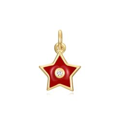 Colgante Plata Dorada Mujer 7mm CHZ0049DOER Estrella Enamel rojo